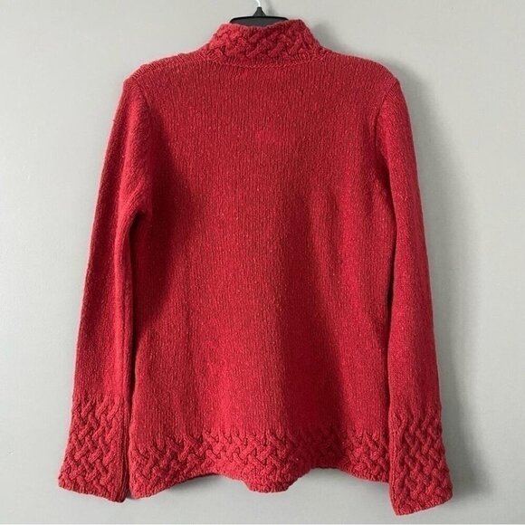 Ireland's Eye Wool Cashmere Cable Knit Sweater Red Size M/L - Picture 7 of 16